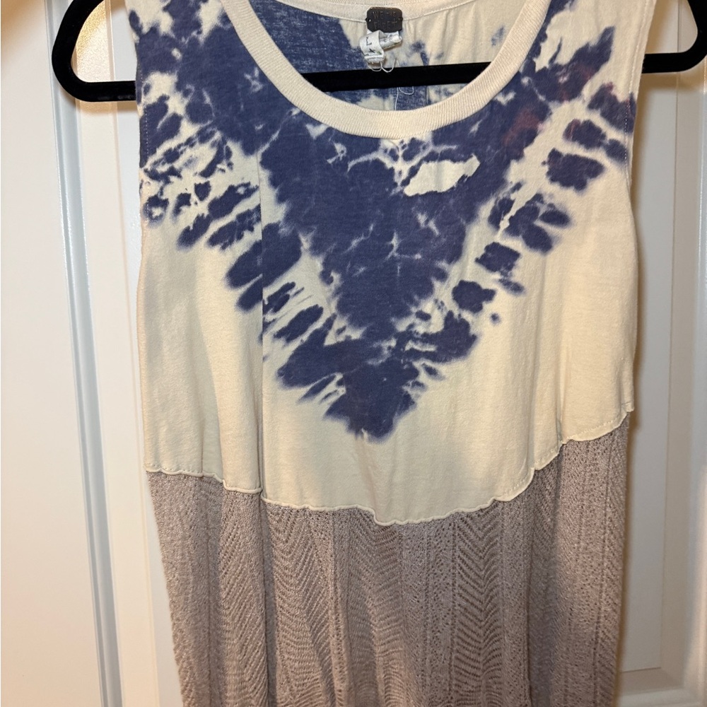 We The Free Tie-Dye Tank Top in Blue and Cream